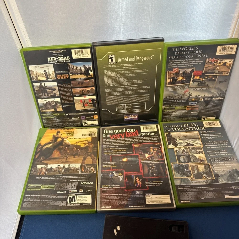 Xbox Shooter Game Bundle Of 7 Red Dead MOH COD Dead To Rights Area 51 Armed Dang